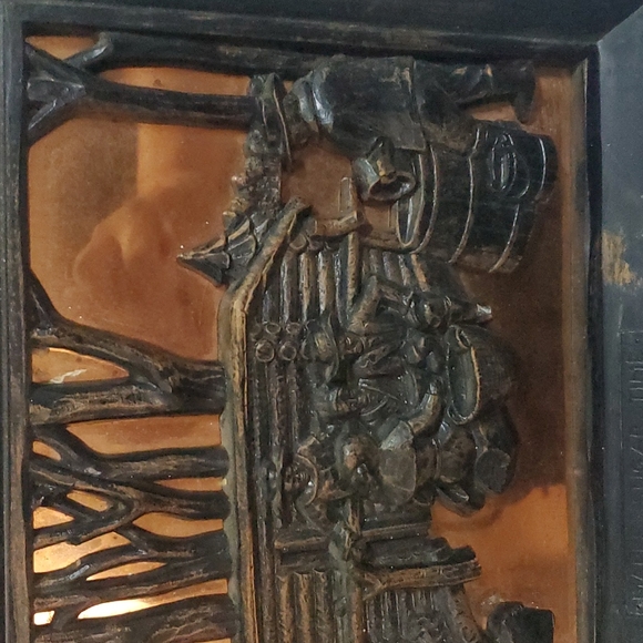 Vintage Copper Craft Guild 3D Framed Rustic Artwork "Maple Sugar Time" - Picture 2 of 6